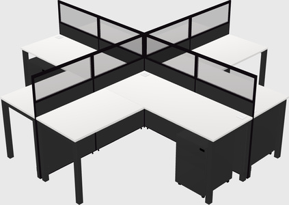 Shared l-shaped cubicles