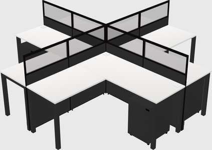 Shared l-shaped cubicles