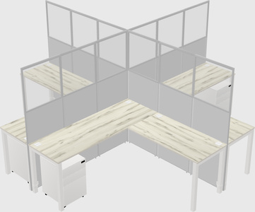 Shared L-shaped Cubicles