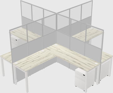 Shared l-shaped cubicles