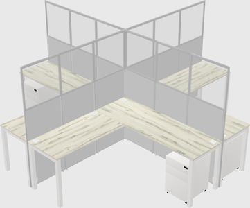 Shared l-shaped cubicles
