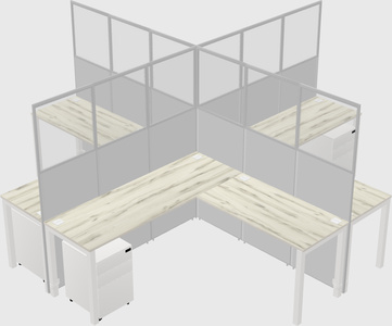 Shared l-shaped cubicles