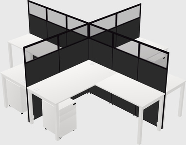 Shared l-shaped cubicles