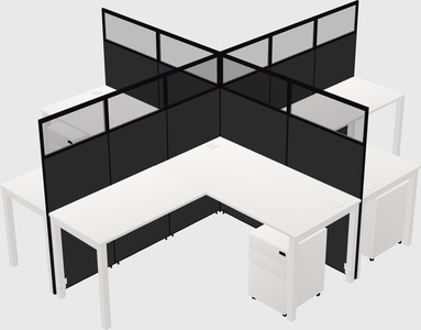 Shared l-shaped cubicles