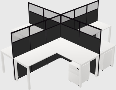 Shared l-shaped cubicles