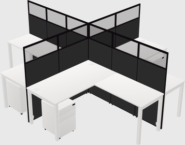 Shared l-shaped cubicles