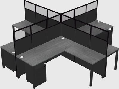 Shared l-shaped cubicles