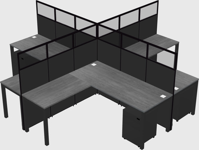 Shared l-shaped cubicles