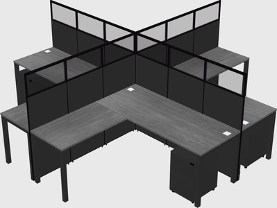 Shared l-shaped cubicles