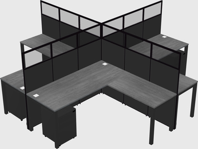 Shared l-shaped cubicles