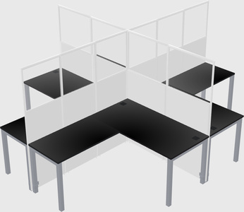 Shared l-shaped cubicles
