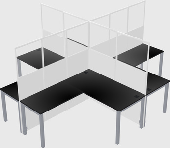 Shared l-shaped cubicles