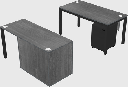 Parallel desk + file cabinet