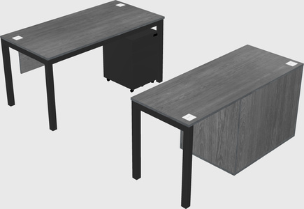Parallel desk + file cabinet