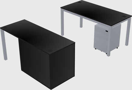 Parallel desk + cabinet