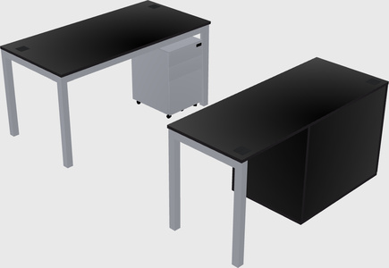 Parallel desk + cabinet