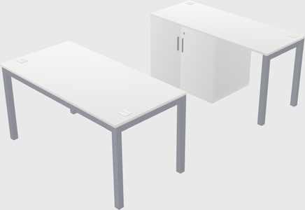 Parallel desk + cabinet