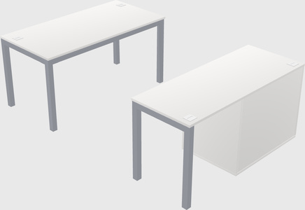 Parallel desk + cabinet