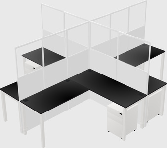 Shared l-shaped cubicles