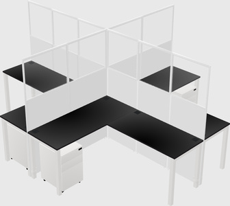 Shared l-shaped cubicles