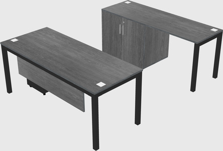 Parallel desk + cabinet