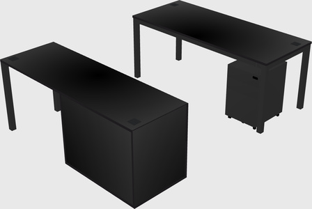 Parallel desk + file cabinet