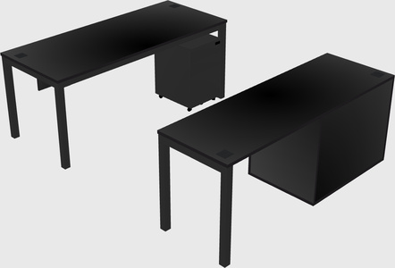 Parallel desk + file cabinet
