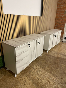 Modern executive l-shaped desk - solid wood frame