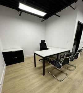 Shared l-shaped desk