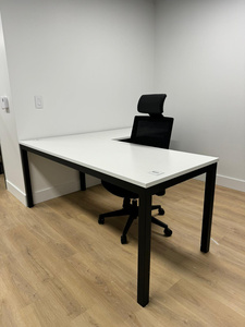 Shared l-shaped desk
