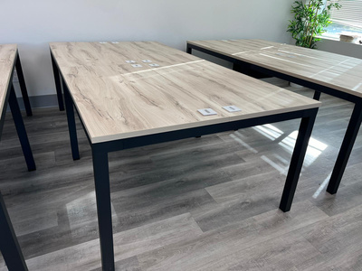 Shared l-shaped desk
