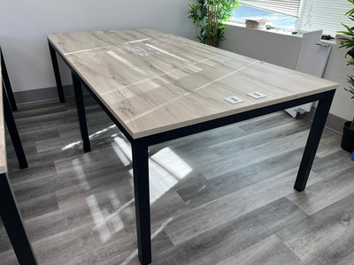Shared l-shaped desk