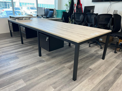Shared l-shaped desk