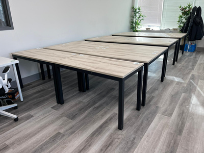 Shared l-shaped desk