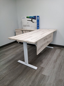 Parallel desk with credenza