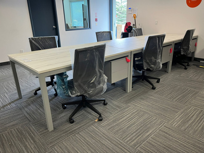 Parallel desk + file cabinet
