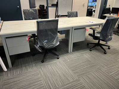 Shared l-shaped desk