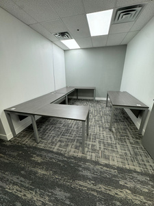 Parallel desk + file cabinet