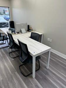Shared l-shaped desk