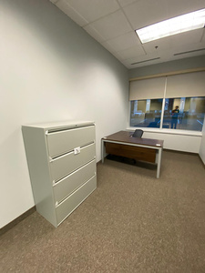 Parallel desk + file cabinet