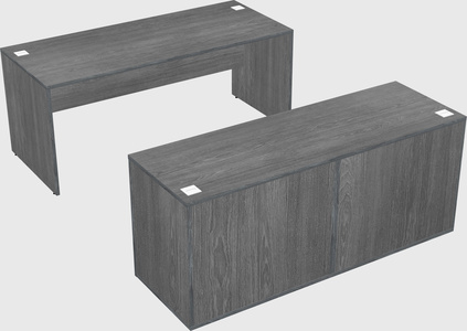 Parallel desk with credenza