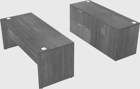 Parallel desk with credenza