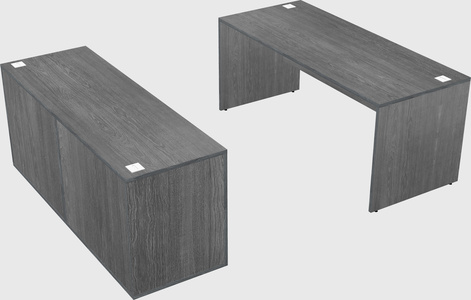 Parallel desk with credenza
