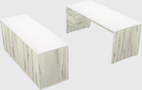 Parallel desk with credenza