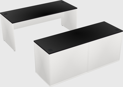 Parallel desk with credenza