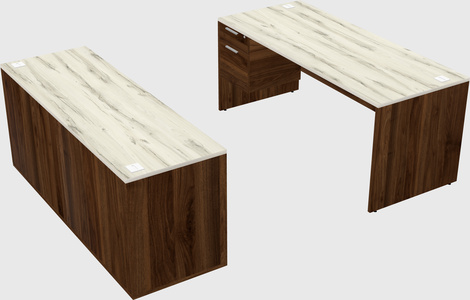 Parallel desk with credenza