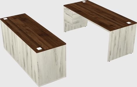 Parallel desk with credenza