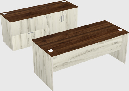 Parallel desk with credenza
