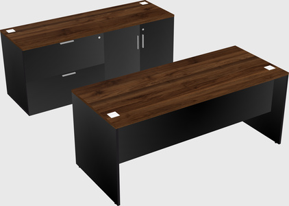 Parallel Desk With Credenza