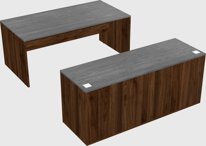 Parallel desk with credenza